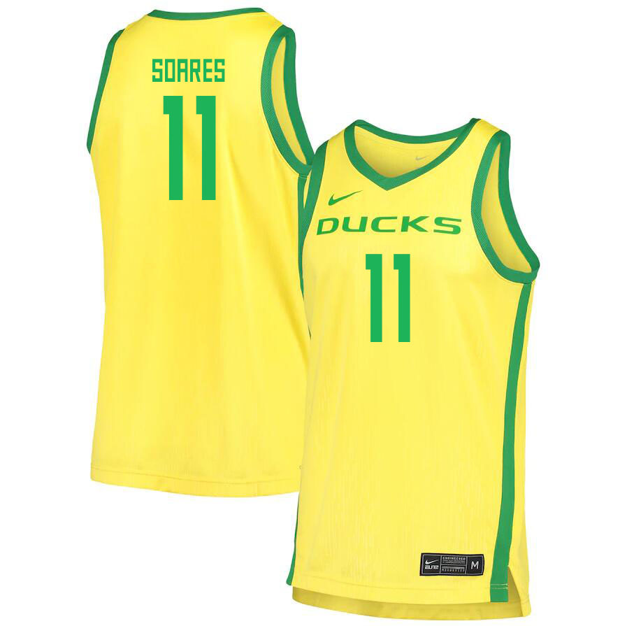Men #11 Rivaldo Soares Oregon Ducks College Basketball Jerseys Sale-Yellow